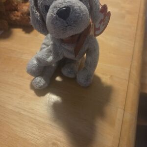 2000 Tricks Beanie Baby Gray Plush Dog Toy